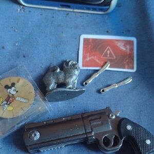 Silver Dog Figurine and Collectibles Set